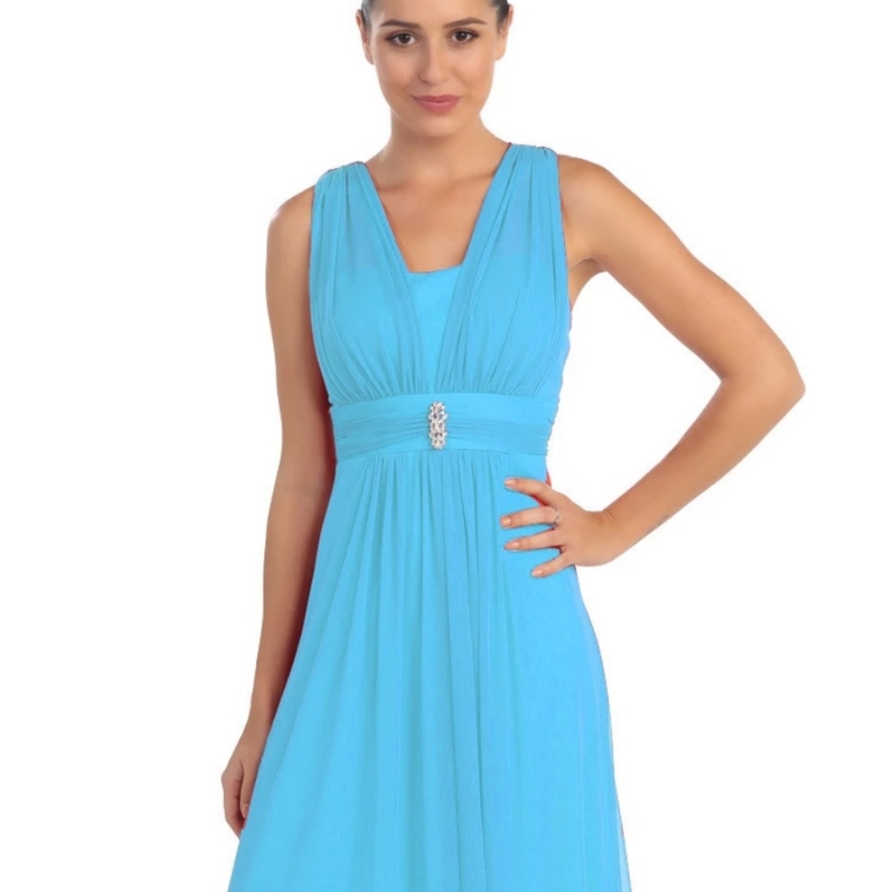 ♥️NWT teal chiffon dress